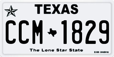 TX license plate CCM1829