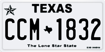 TX license plate CCM1832