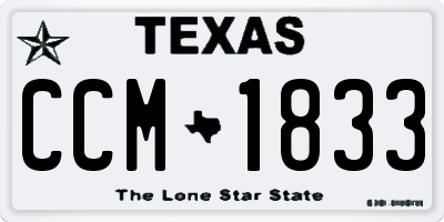 TX license plate CCM1833