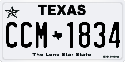 TX license plate CCM1834