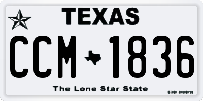 TX license plate CCM1836