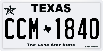 TX license plate CCM1840