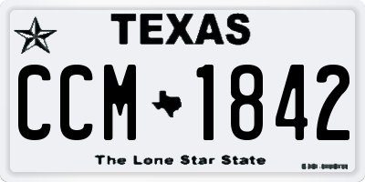 TX license plate CCM1842