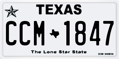 TX license plate CCM1847