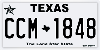 TX license plate CCM1848