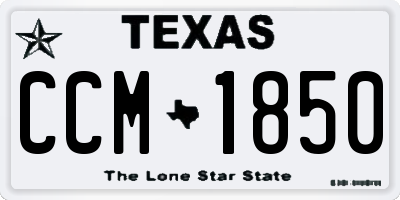TX license plate CCM1850