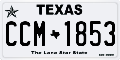 TX license plate CCM1853