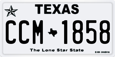 TX license plate CCM1858