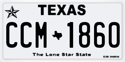 TX license plate CCM1860