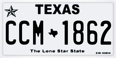 TX license plate CCM1862
