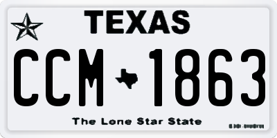 TX license plate CCM1863