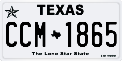 TX license plate CCM1865