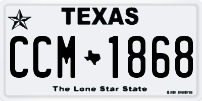 TX license plate CCM1868