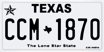 TX license plate CCM1870