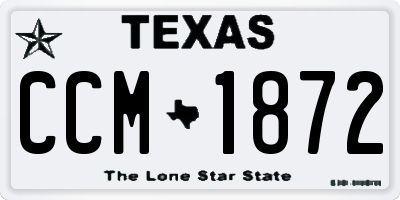 TX license plate CCM1872