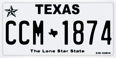TX license plate CCM1874