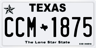 TX license plate CCM1875
