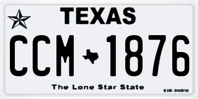 TX license plate CCM1876