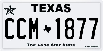 TX license plate CCM1877