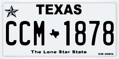 TX license plate CCM1878