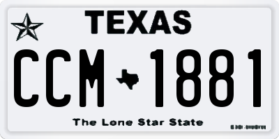TX license plate CCM1881