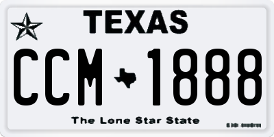 TX license plate CCM1888