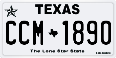 TX license plate CCM1890