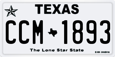 TX license plate CCM1893