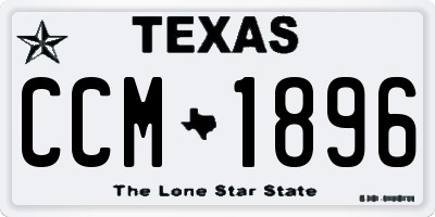 TX license plate CCM1896