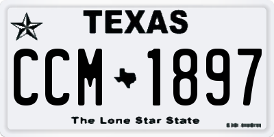 TX license plate CCM1897