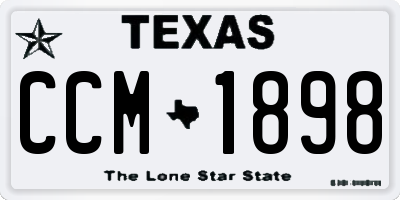 TX license plate CCM1898