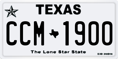 TX license plate CCM1900