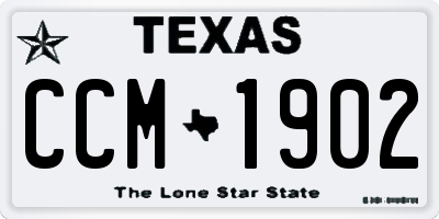 TX license plate CCM1902