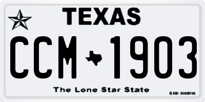 TX license plate CCM1903