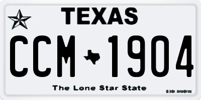 TX license plate CCM1904