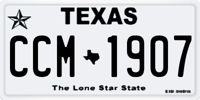 TX license plate CCM1907