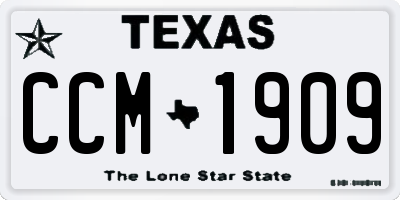TX license plate CCM1909