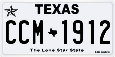 TX license plate CCM1912