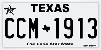 TX license plate CCM1913