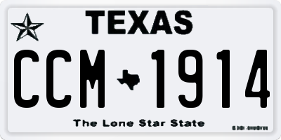 TX license plate CCM1914
