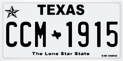 TX license plate CCM1915