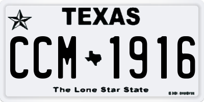 TX license plate CCM1916