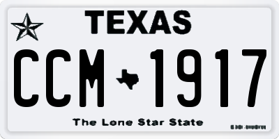 TX license plate CCM1917