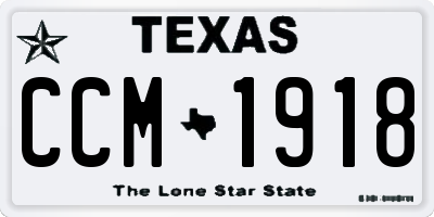 TX license plate CCM1918