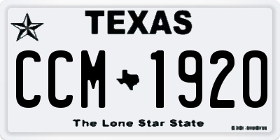TX license plate CCM1920