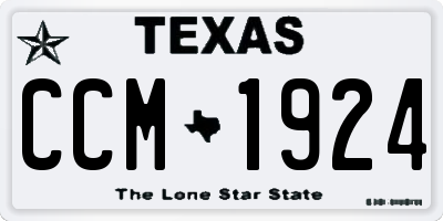 TX license plate CCM1924