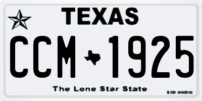 TX license plate CCM1925