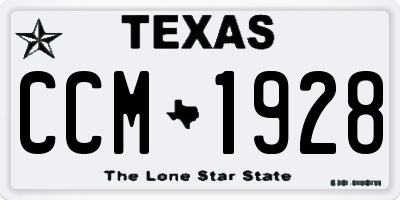 TX license plate CCM1928