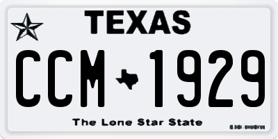 TX license plate CCM1929