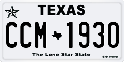 TX license plate CCM1930